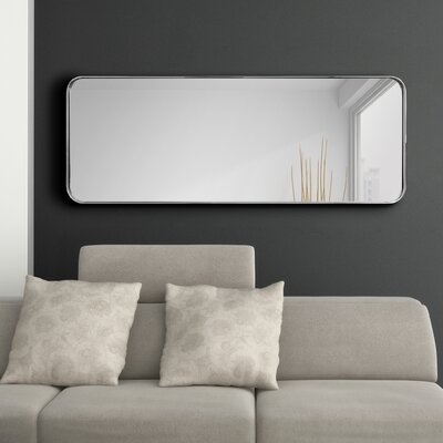 48 In. X 18 In. Ultra Rectangle Polished Silver Stainless Steel Framed Wall Mirror - Image 0