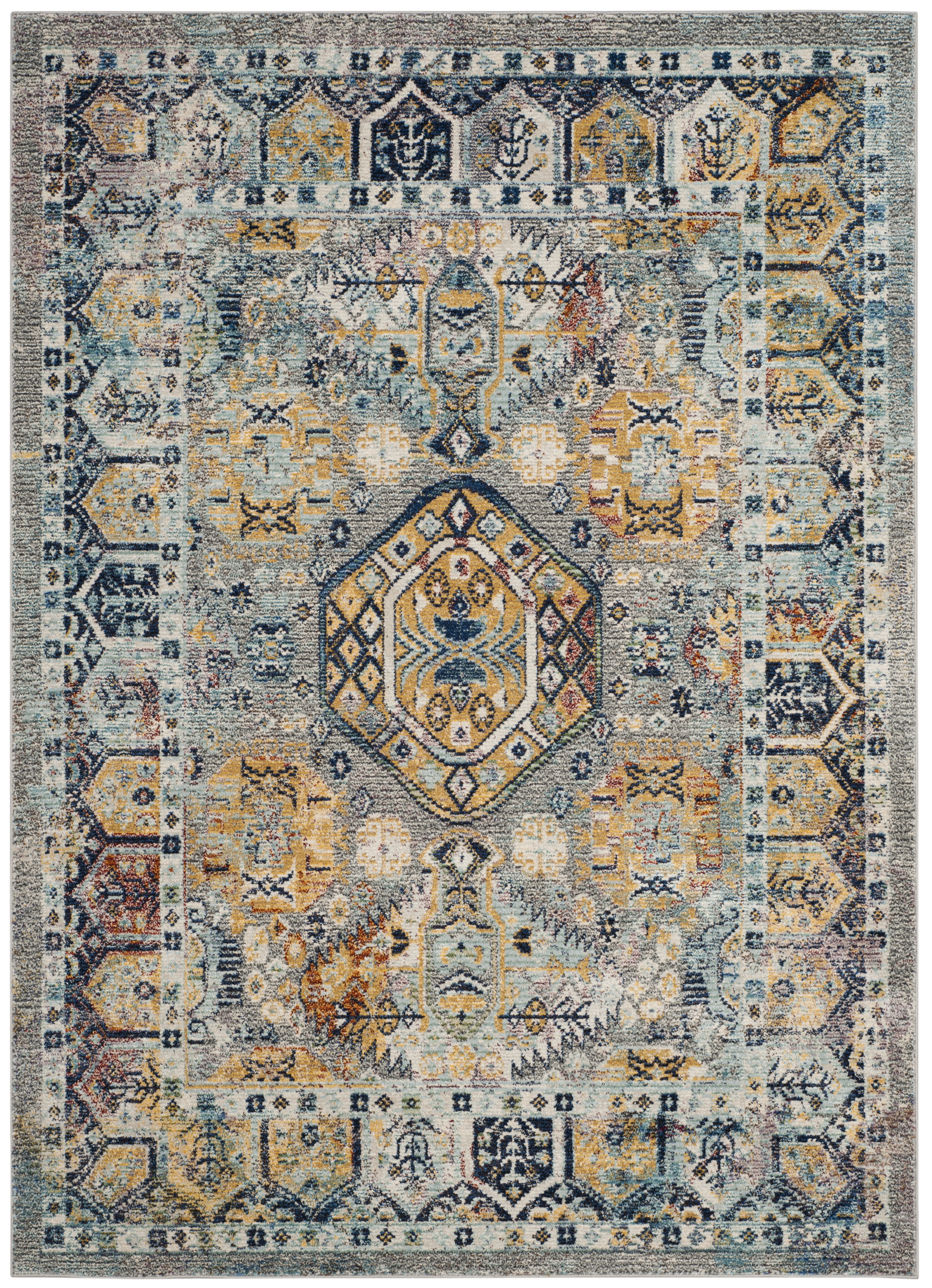Arlo Home Woven Area Rug, SVH647A, Grey/Navy,  4' X 6' - Image 0