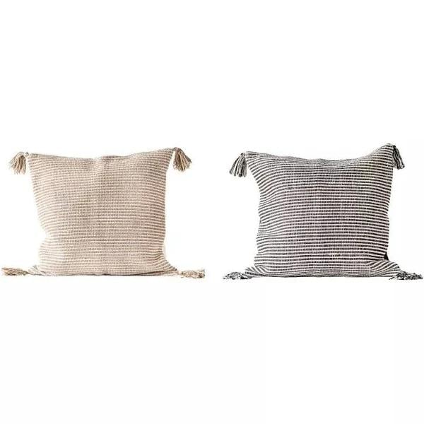 Stafford Striped Pillows, Neutrals, 24" x 24", Set of 2 - Image 0