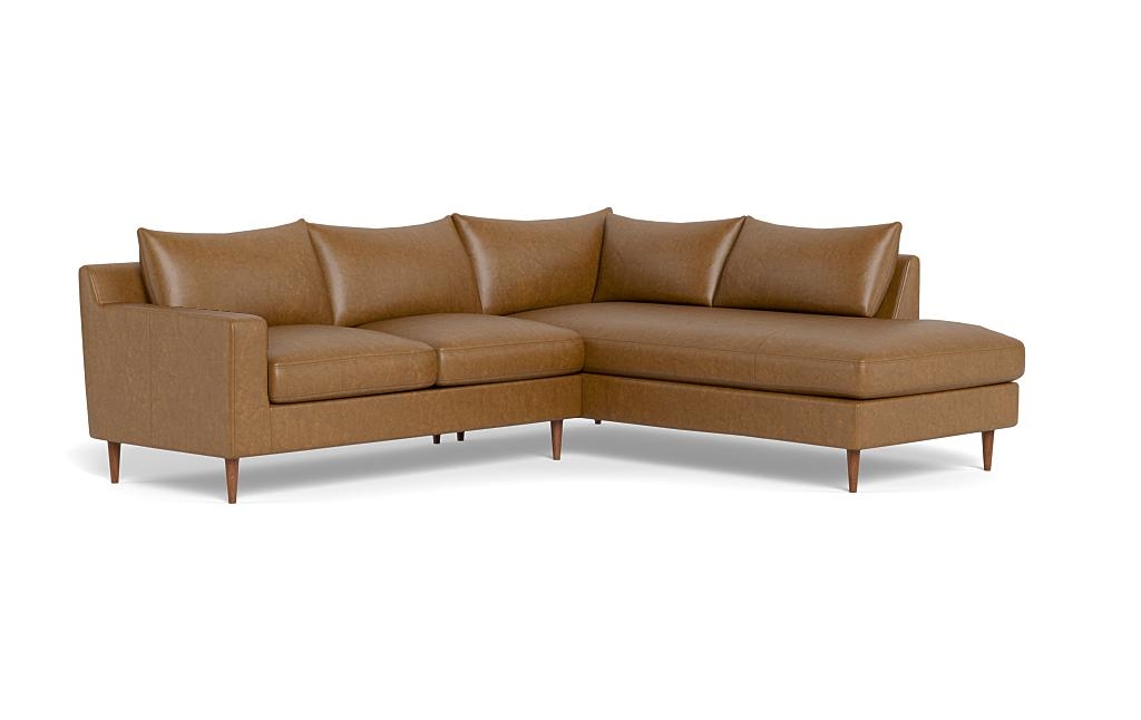 Sloan Leather 3-Seat Right Bumper Sectional - Image 1