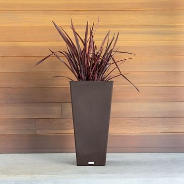 Midland Planter, Small, 13.75"SQ x 26"H, Charcoal - Image 2