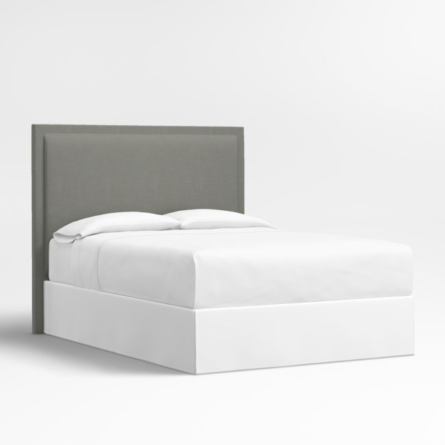 Meraux 56" Graphite Grey Upholstered Queen Headboard - Image 0