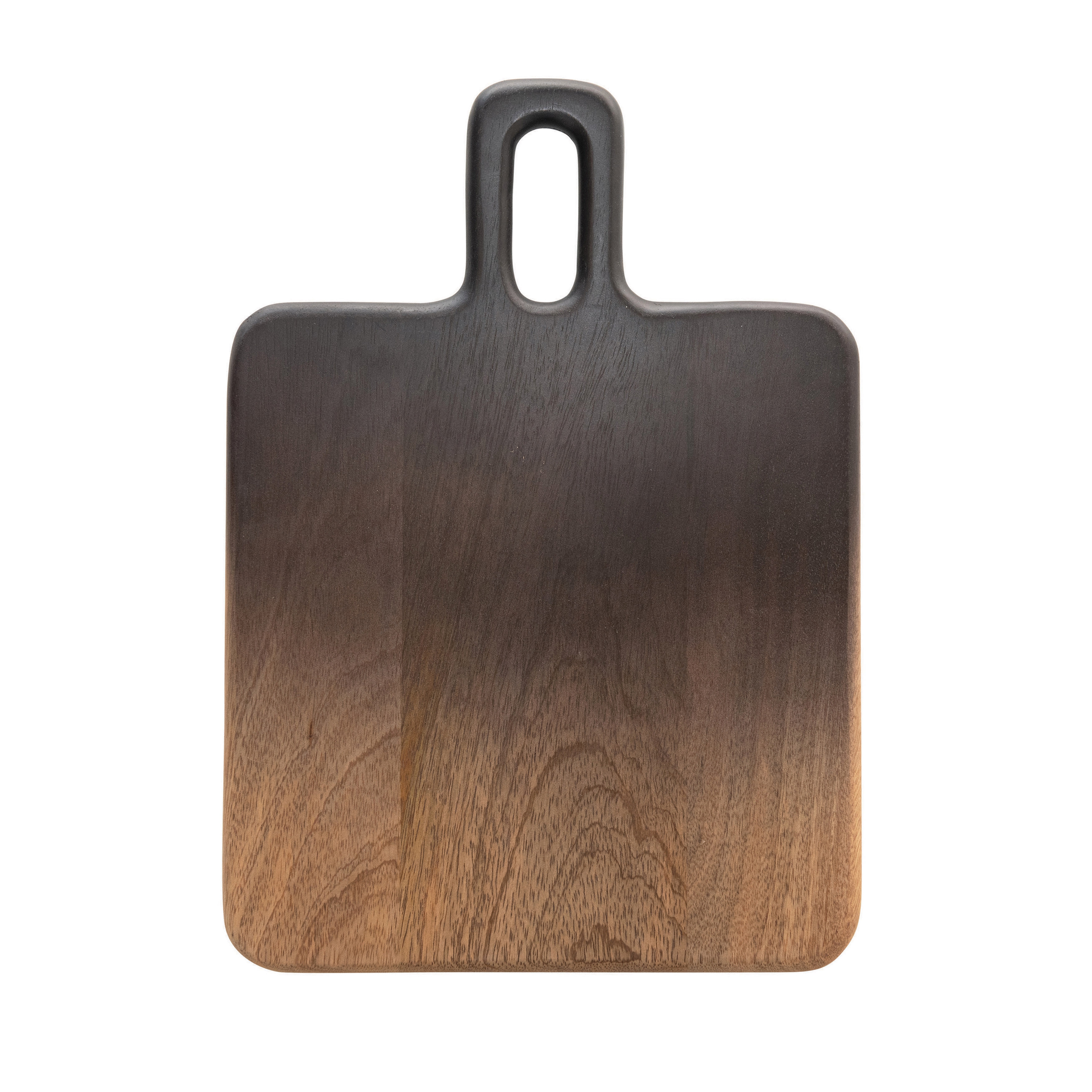 Mango Wood Cheese/Cutting Board with Handle, Black & Natural Ombre - Image 0