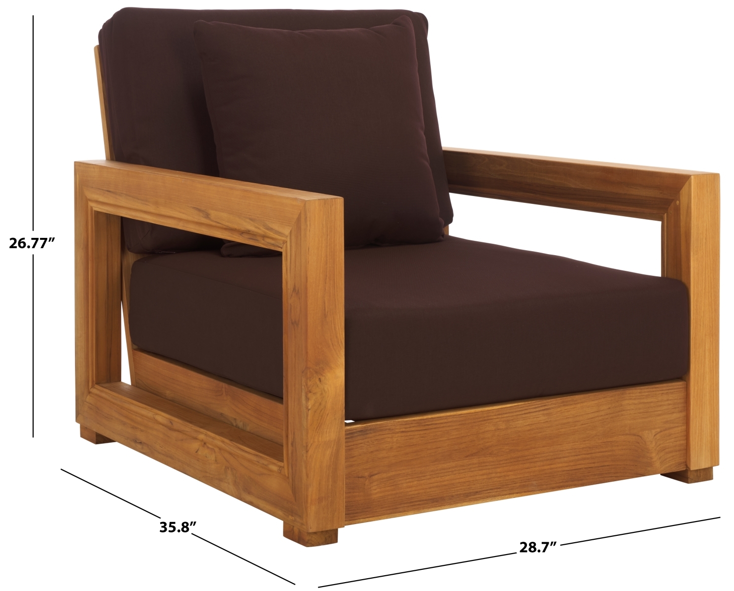 Montford Armchair - Natural/Dark Brown - Image 8