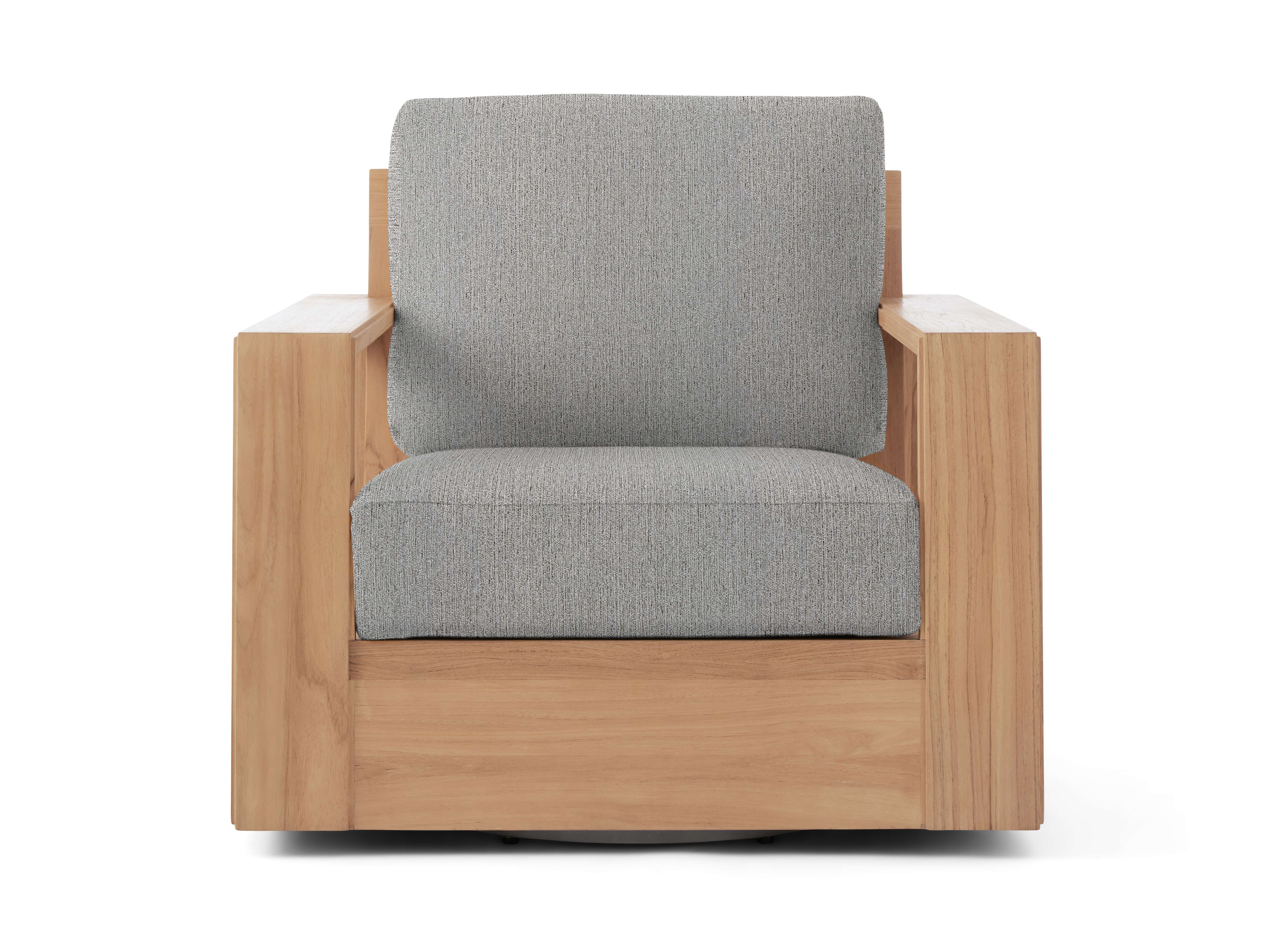 Canyon Outdoor Swivel Chair Teak in Natural  Twilly Grey  - Image 0