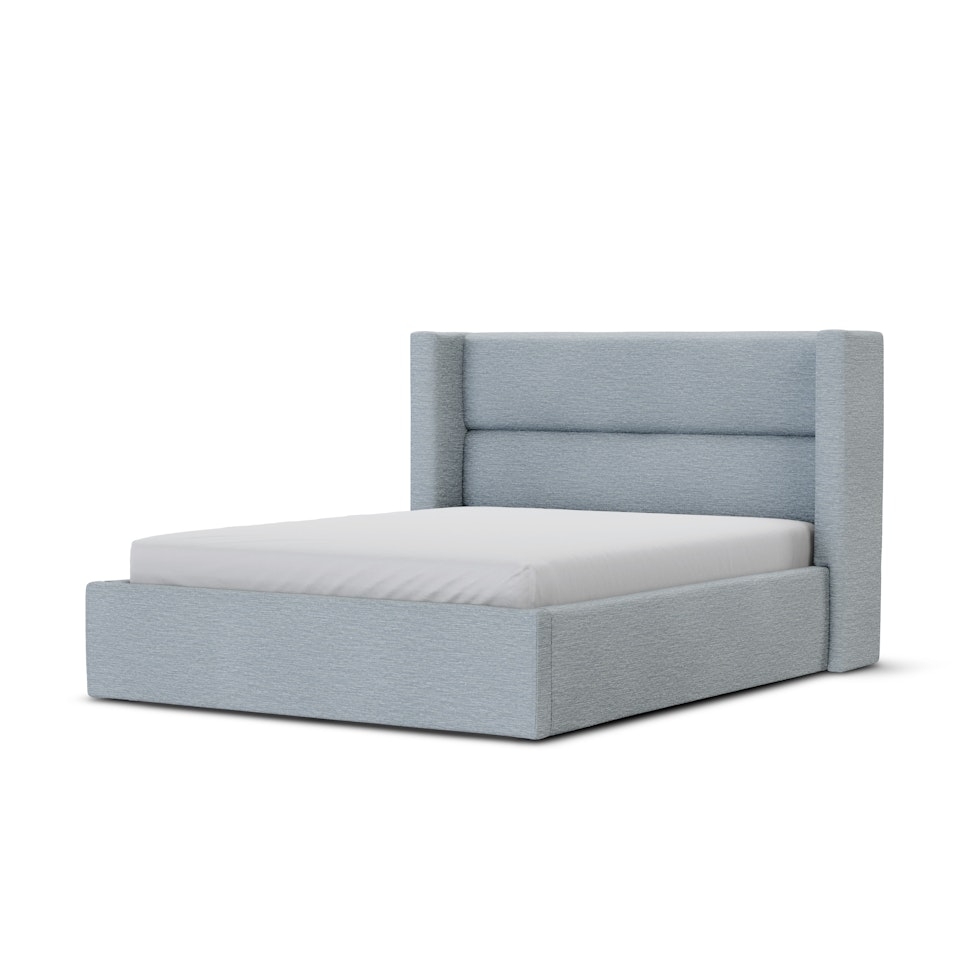 Calabri Queen Upholstered Bed - Silver Light Blue - Image 0