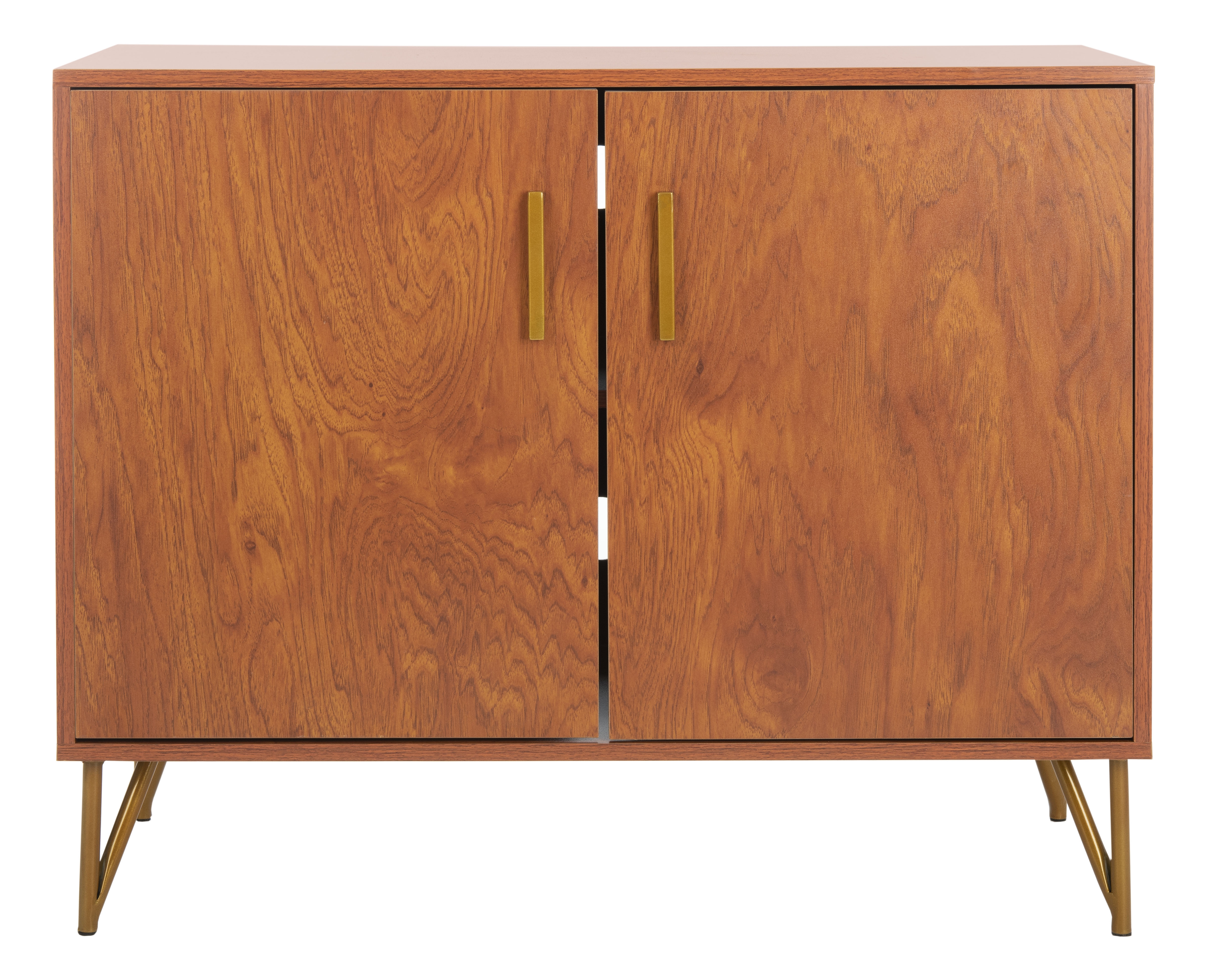 Pine 2 Door Modular Tv Unit - Natural/Gold - Safavieh - Image 0