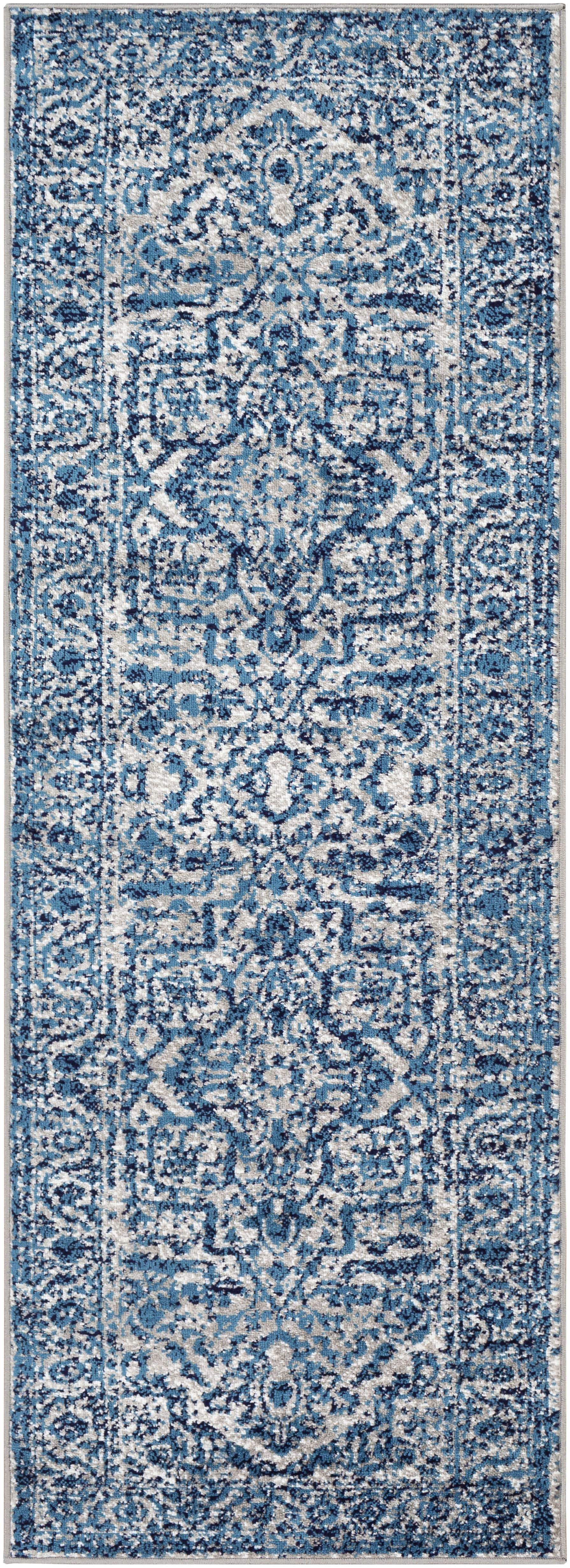 Monte Carlo Blue Indoor 2'7" x 7'3" Machine Woven Rug - Image 0