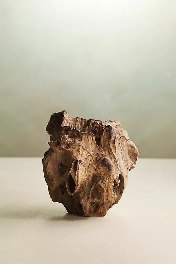 Teak Root Form Planter, 4" - Image 0