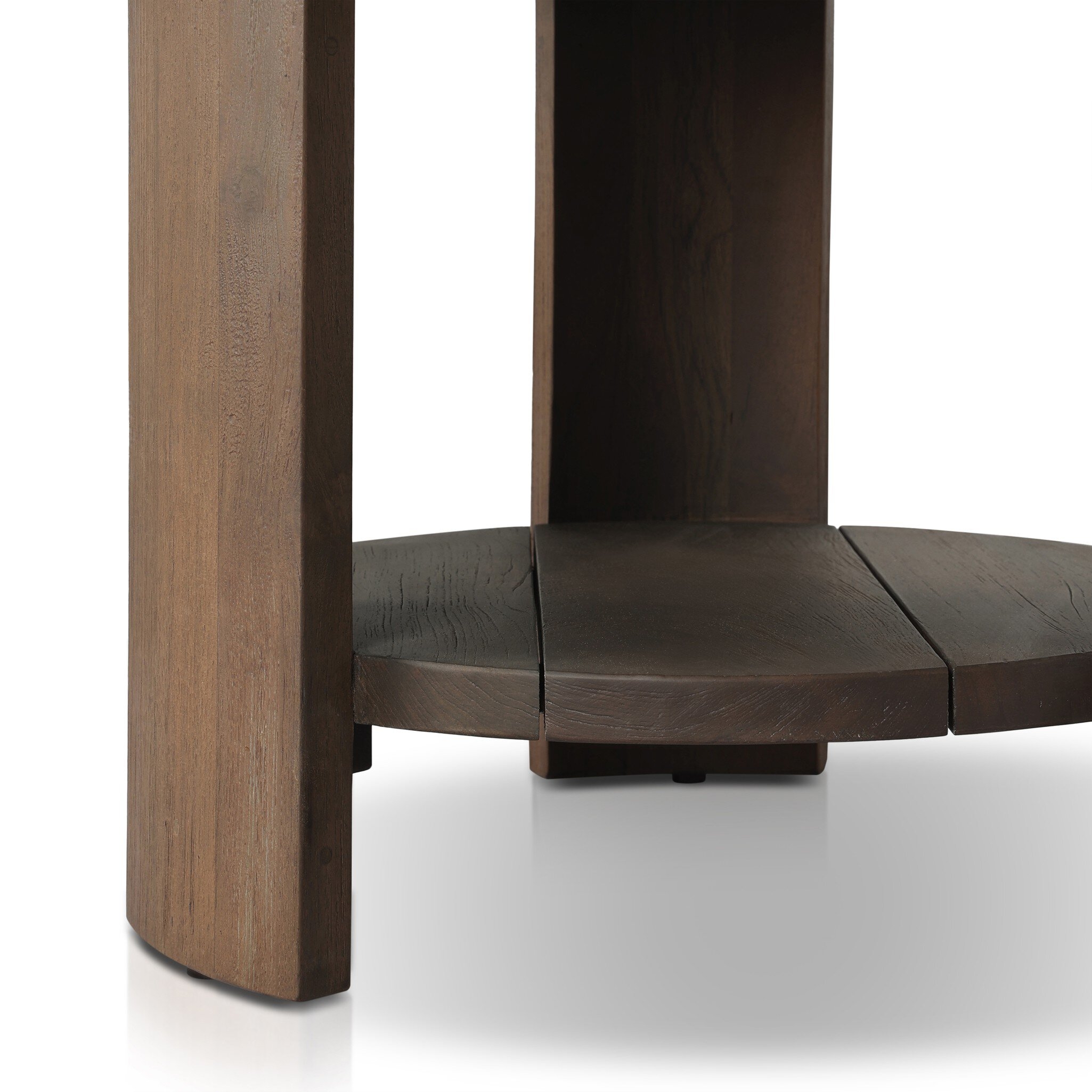 Roca Outdoor Round End Table - Stained Heritage Brown-FSC - Image 10