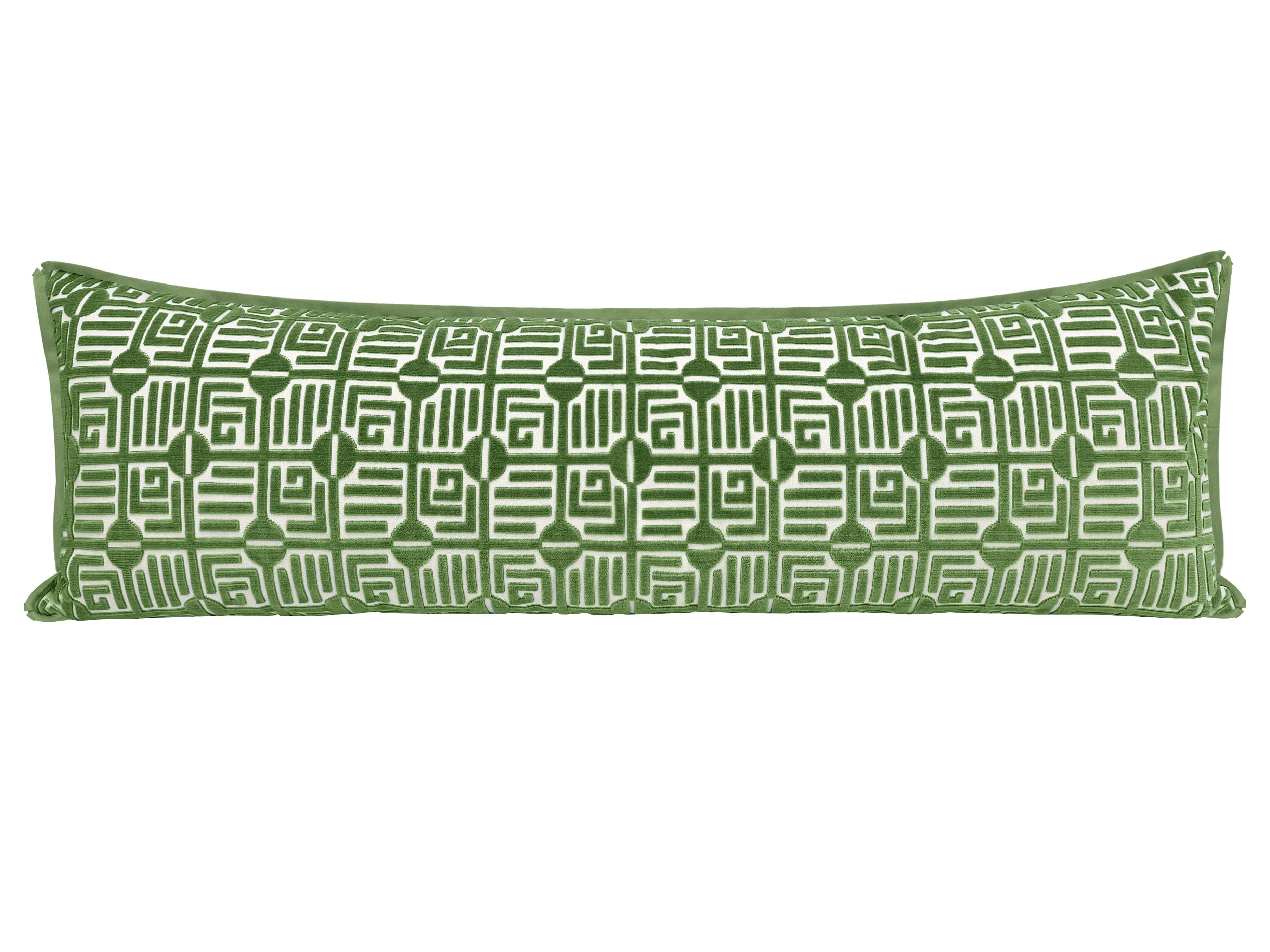 THE XL LUMBAR :: LABYRINTH VELVET // EMERALD | THIBAUT - Sample 4" X 4" / BUTTERFLY FLANGE / Carnation - Image 5