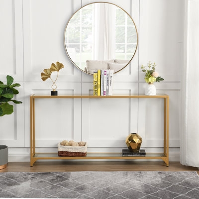 Djamila 56 inch Chrome Slim Console Table - Image 0
