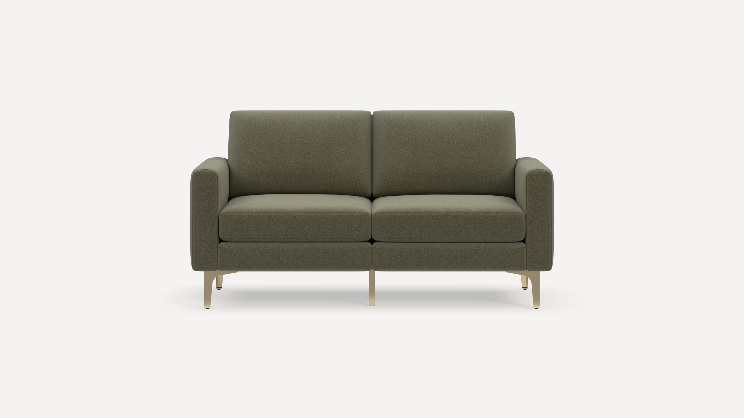 Nomad Loveseat - Moss Green - Performance Flatweave / Brass - Metal / Block - Image 0