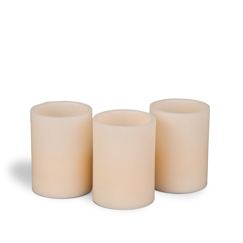 Flameless Pillar Candles, Set of 2 - Image 0
