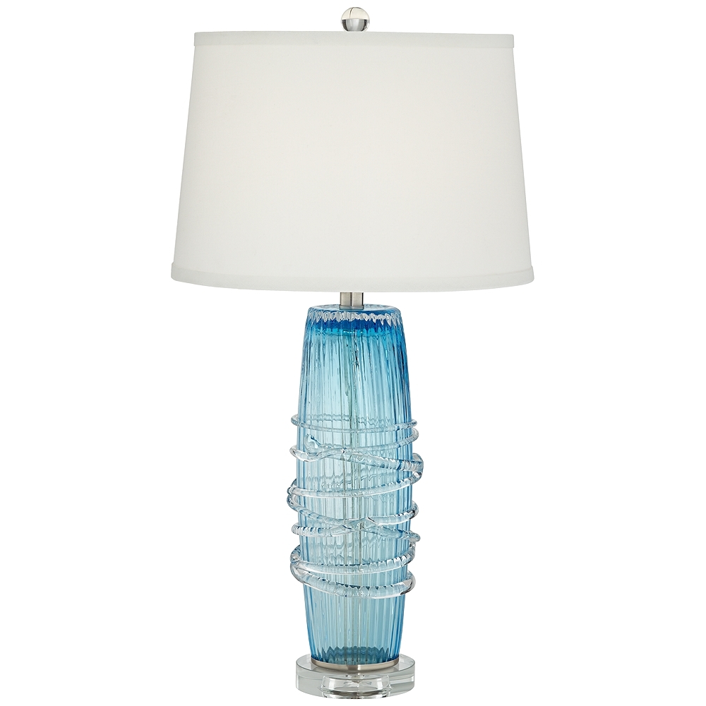 Gabriel 28 1/2"H Artic Blue Sea Handcrafted Modern Glass Table Lamp - Image 0