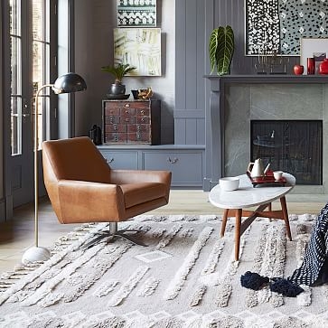 OPEN BOX:Lucas Swivel Base Chair, Summit Leather, Taupe - Image 2