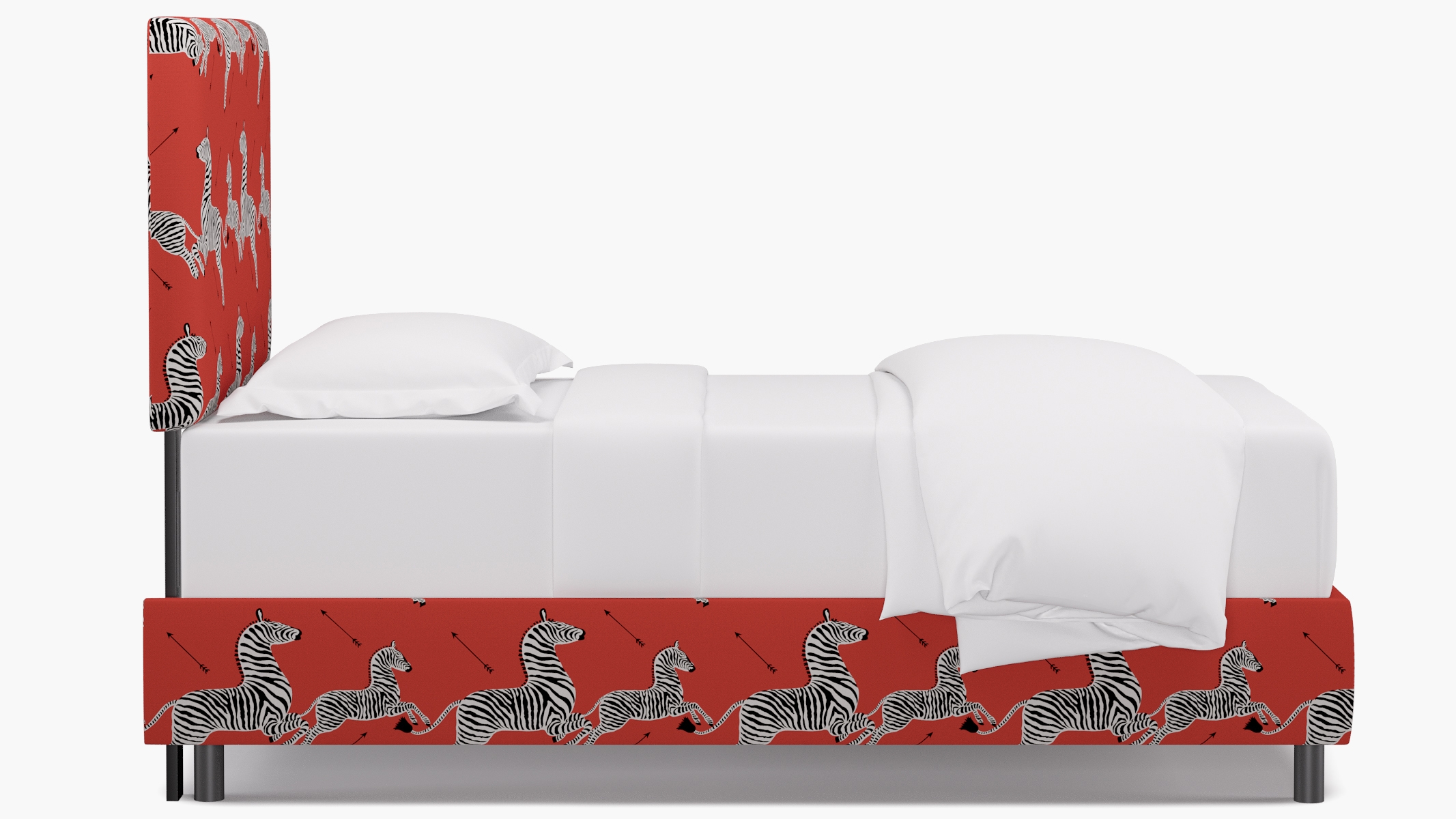 Square Back Bed, Coral Zebra, Twin - Image 2