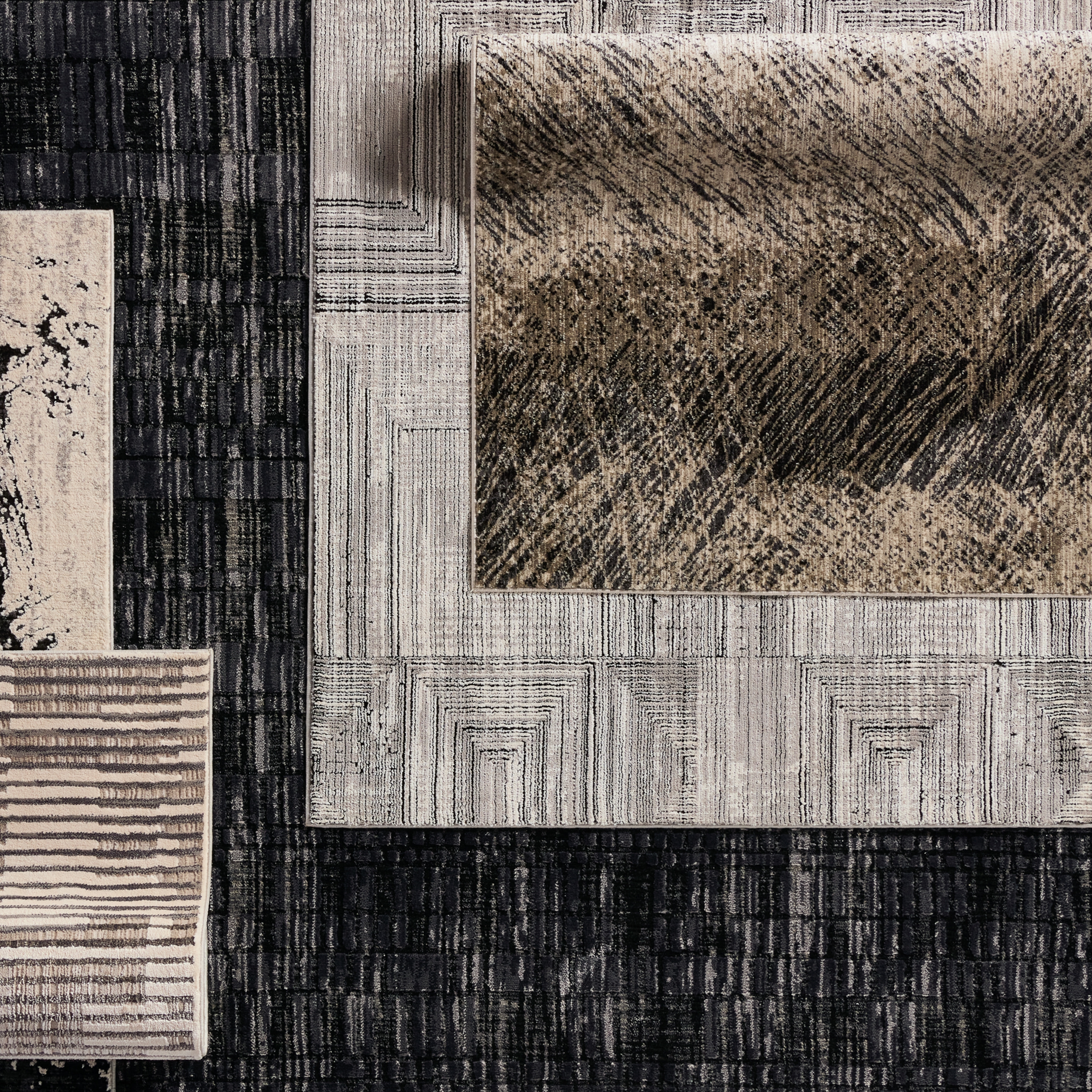 Dairon Abstract Black/ Taupe Area Rug (8'X10') - Image 5