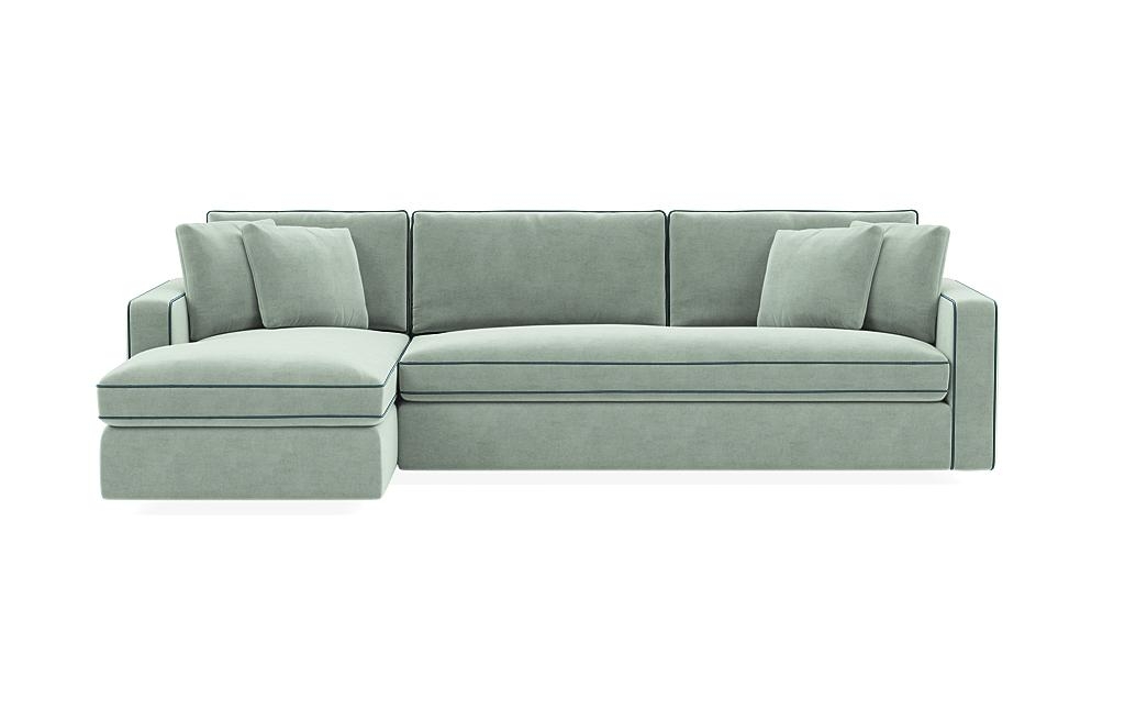 James 3-Seat Left Chaise Sectional with Contrast Piping - Image 0