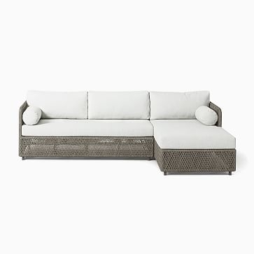 Coastal Outdoor 98 in 2-Piece Chaise Sectional, Silverstone - Image 2