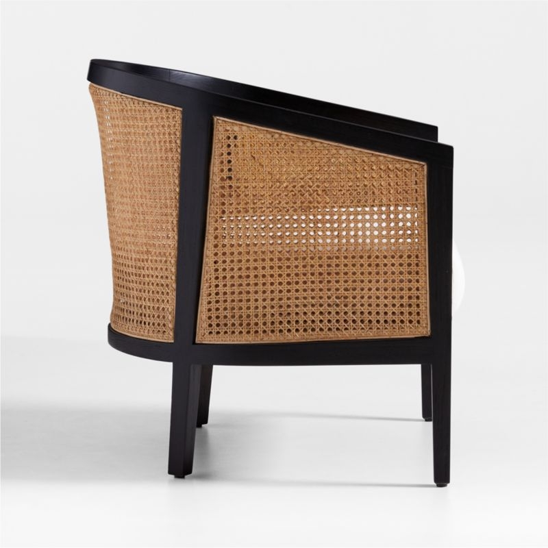 Ankara Cane Chair with Ivory Cushion, Black - Image 4