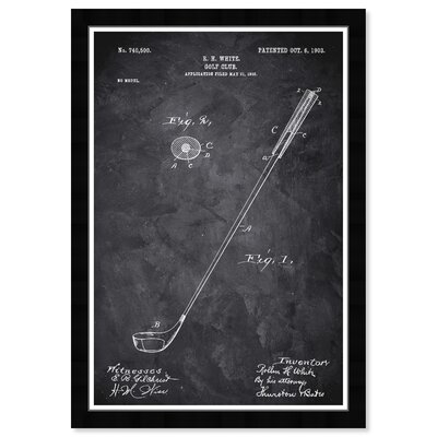 Golf Club 1903 Chalkboard - Picture Frame Graphic Art Print on Paper - Image 0