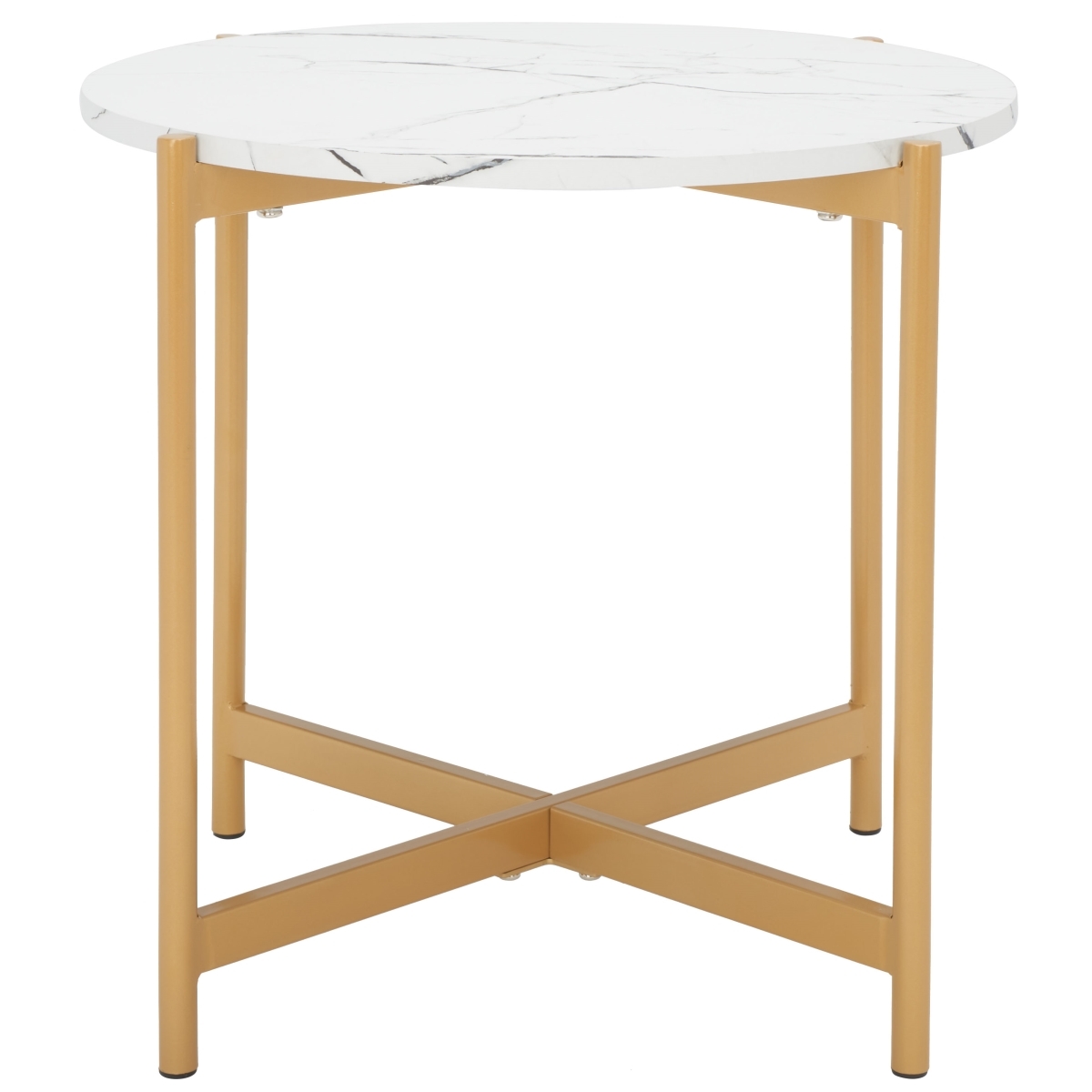 Calina Accent Table - White Marble / Gold - Safavieh - Image 0