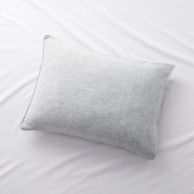 New Natural Hemp Ink Black Grid Standard Bed Pillow Sham - Image 0