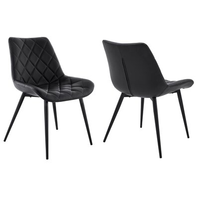 Loralie Black Faux Leather And Black Metal Dining Chairs - Set Of 2 - Image 0
