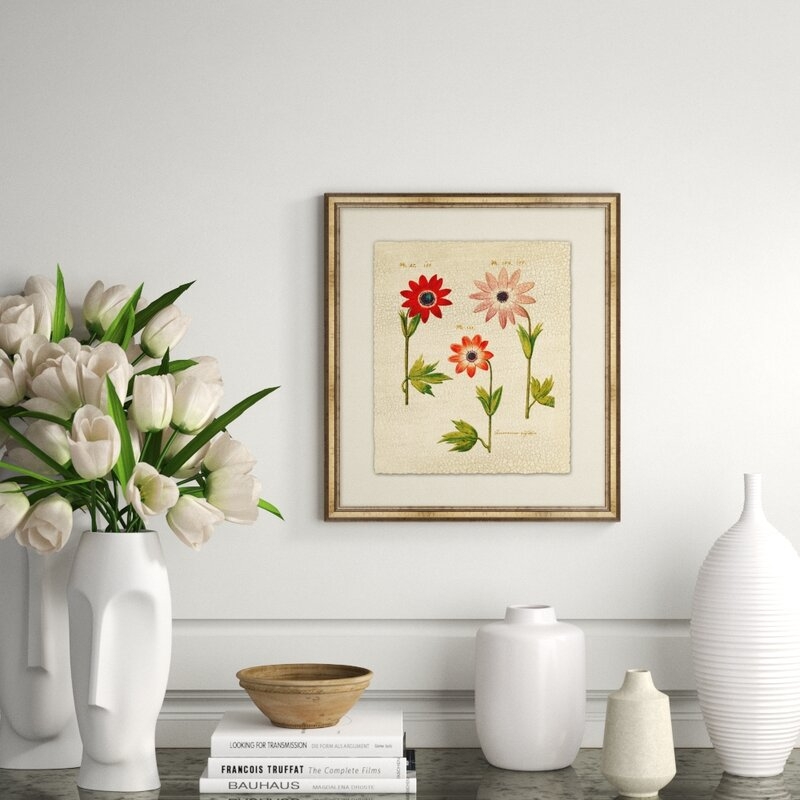 Providence Art 'Crackled Floral Plate 3' Framed Graphic Art Print - Image 0