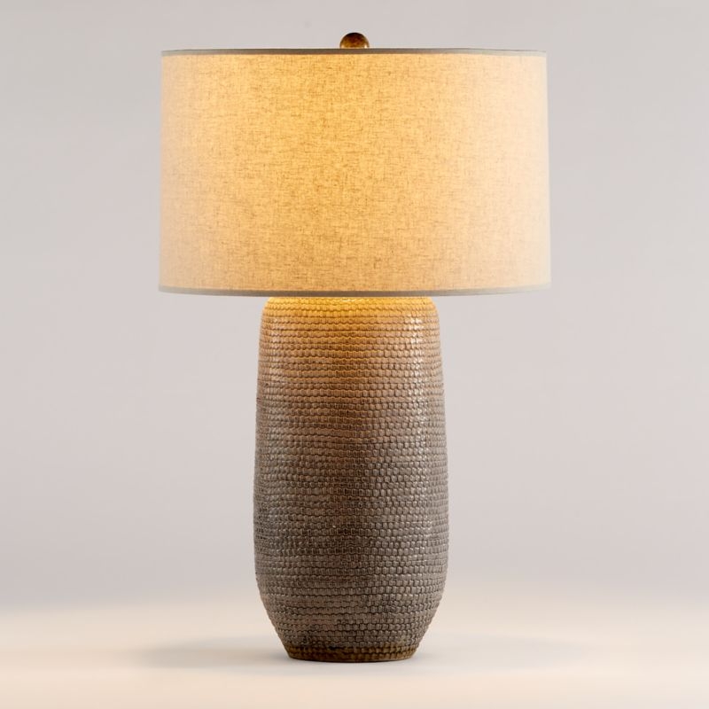 Cane Grey Table Lamp, Set of 2 - Image 1