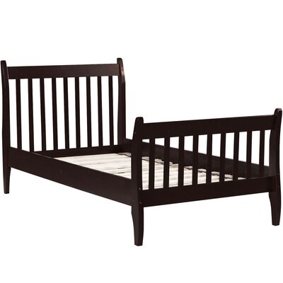Wood Twin Size Platform Bed Frame With Headboard For Kids Teens No Box Spring Needed - Image 0
