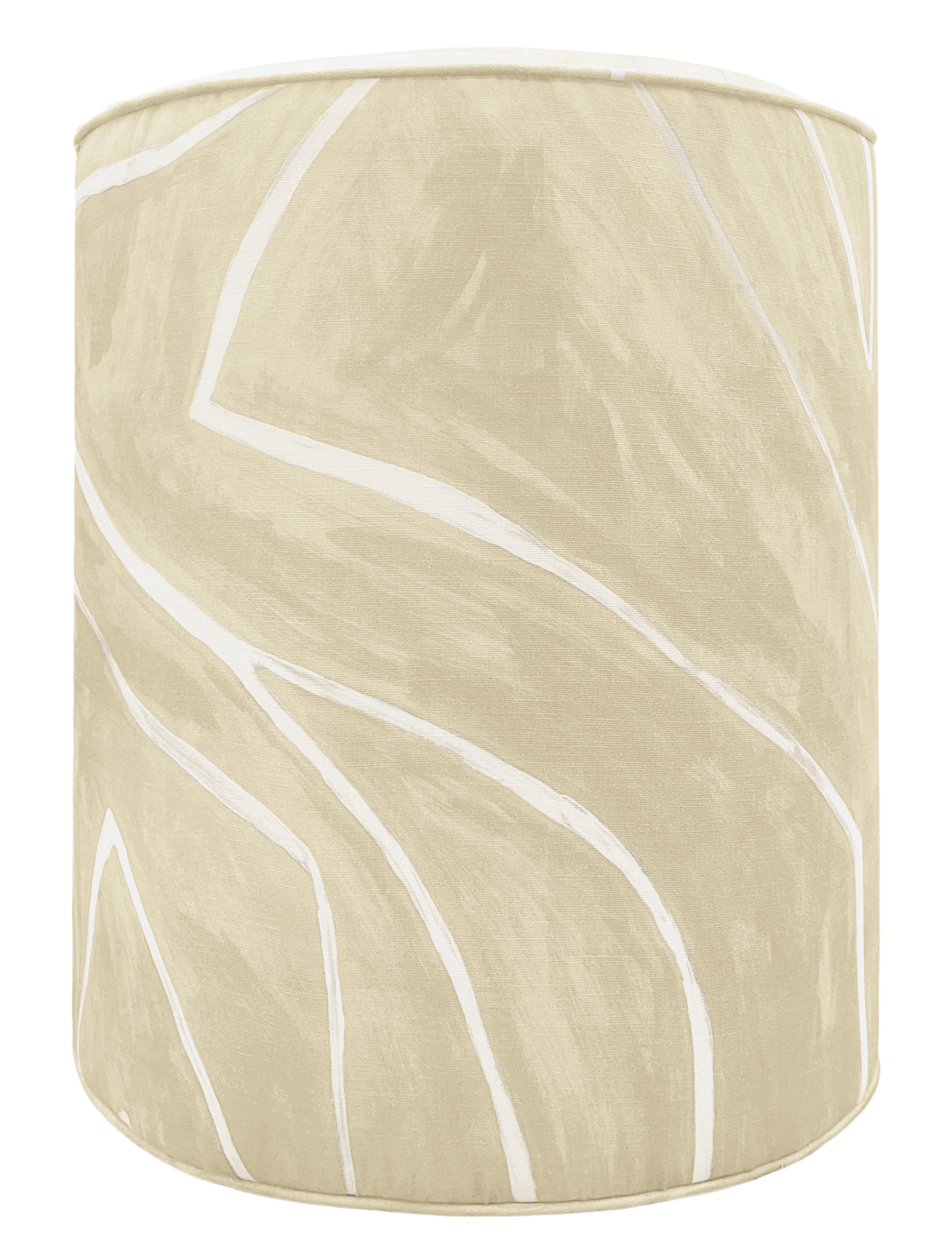 THE TIGHT ROUND OTTOMAN :: GRAFFITO // BEIGE + IVORY - BY THE YARD - Image 1