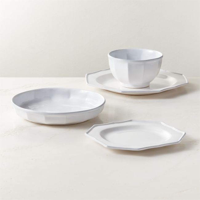 Cremieux White Ceramic Dinnerware Set With Soup Bowl by goop - Image 0
