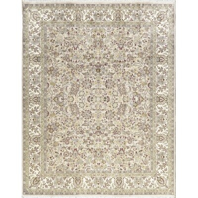One-of-a-Kind Veg Dye Hand-Knotted Taupe/Ivory 8' x 10'1" Wool Area Rug - Image 0