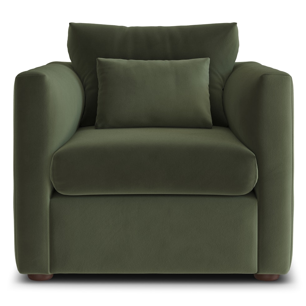 Marina 38" Velvet Lounge Chair - Hale Fir Green - Image 1