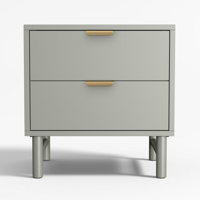 Classic Laurel Green Wood 2-Drawer Kids Nightstand - Image 0
