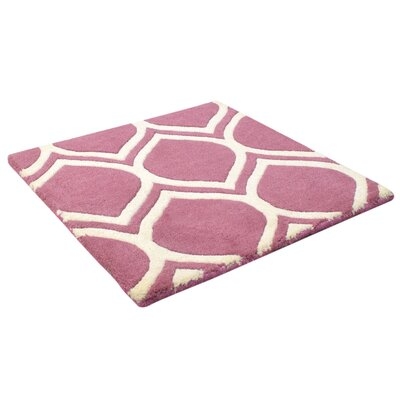 One-of-a-Kind Hand-Knotted 2' Square Wool Area Rug in Pink - Image 0