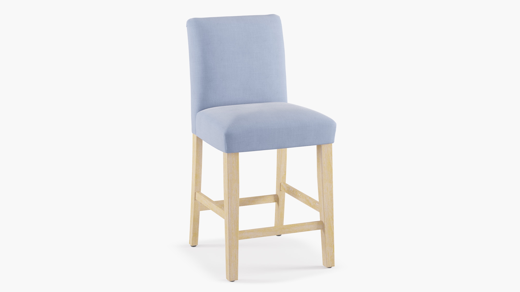 Classic Dining Counter Stool, Denim Everyday Linen, Natural - Image 1