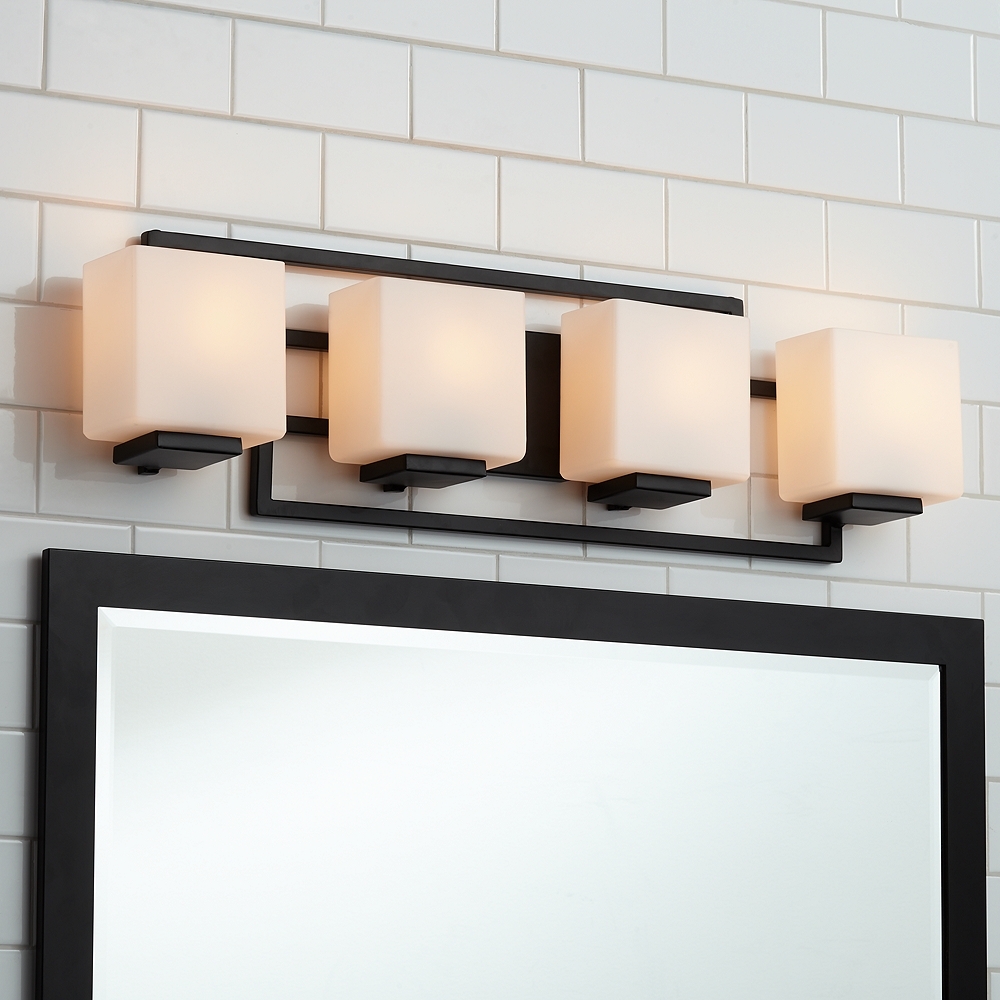 Possini Euro Lighting on the Square 29" Wide Black Bath Wall Light - Image 0