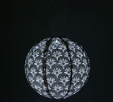Handcrafted Deco Globe Solar Outdoor Lantern, Porcelain, 12'W - Image 4
