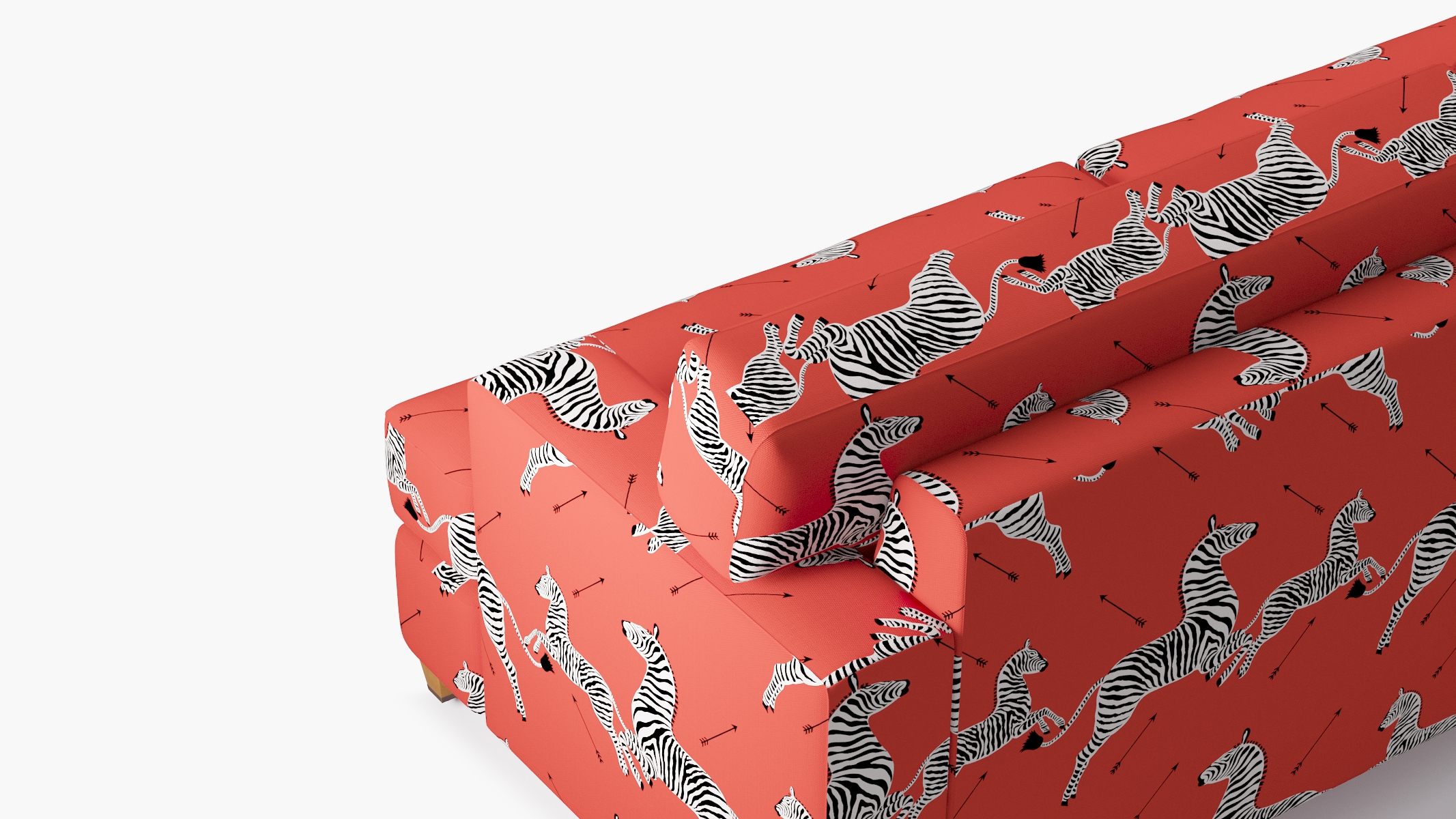 Classic Sofa, Coral Zebra, Natural with Antique Brass Caster - Image 4