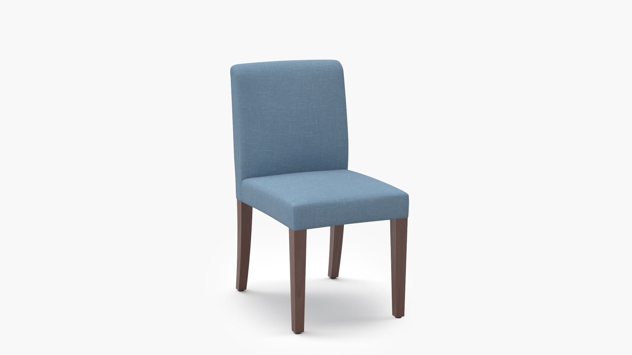 Signature Dining Chair, French Blue Everyday Linen, Walnut Square Tapered Leg - Image 1