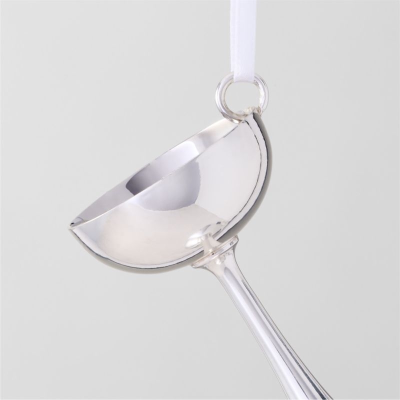 Silver Coupe Glass Christmas Tree Ornament - Image 3