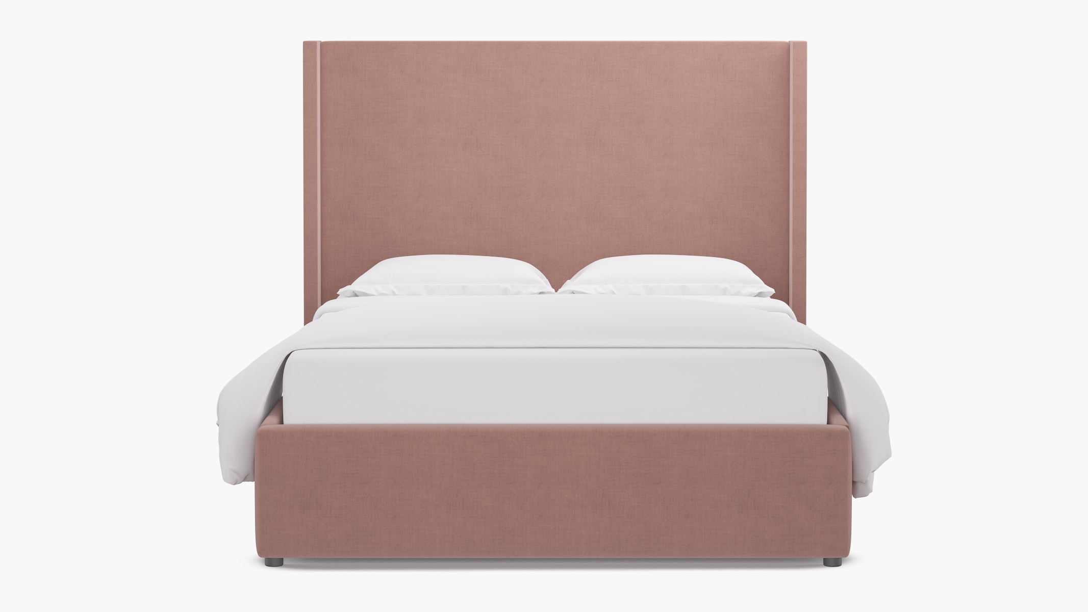 Modern Wingback Bed, Blush Everyday Linen, Twin - Image 0