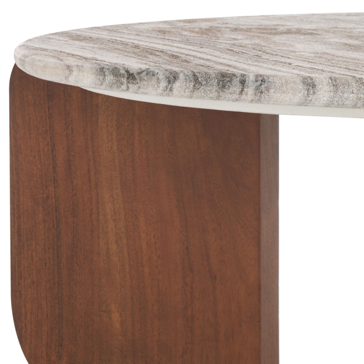 Graelyn Marble Top Coffee Table - Walnut/Grey - Image 3
