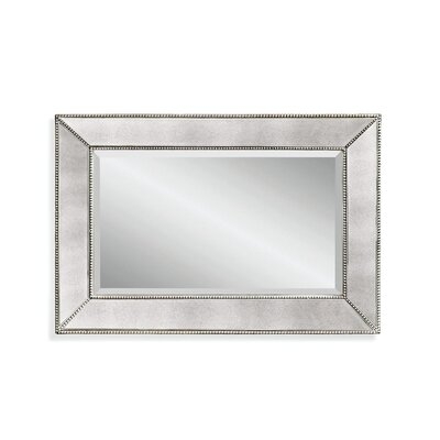 Mercer41 9EE1AC6736314266832D3248DCC4F570 Beaded Wall Mirror, Silver - Image 0