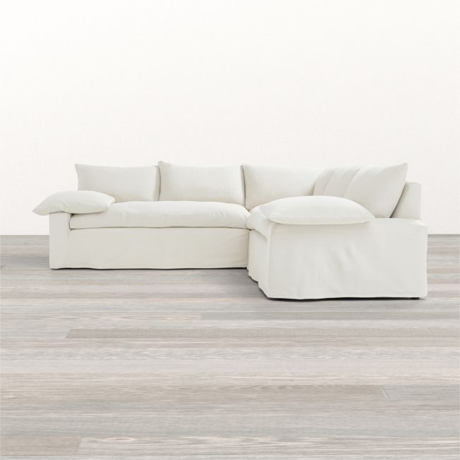 Ever Slipcovered 3-Piece Sectional Sofa by Leanne Ford - Image 1