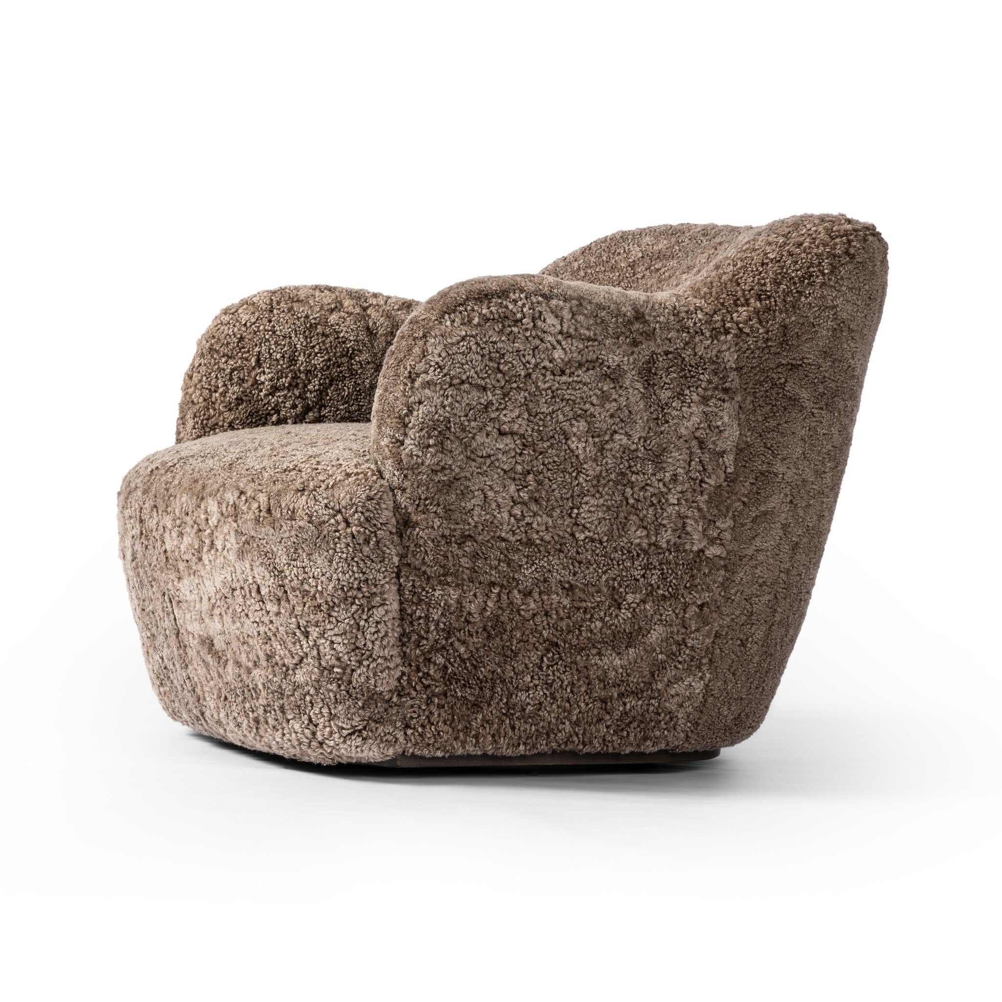 Julius Swivel Chair - Taupe Shearling - Image 8