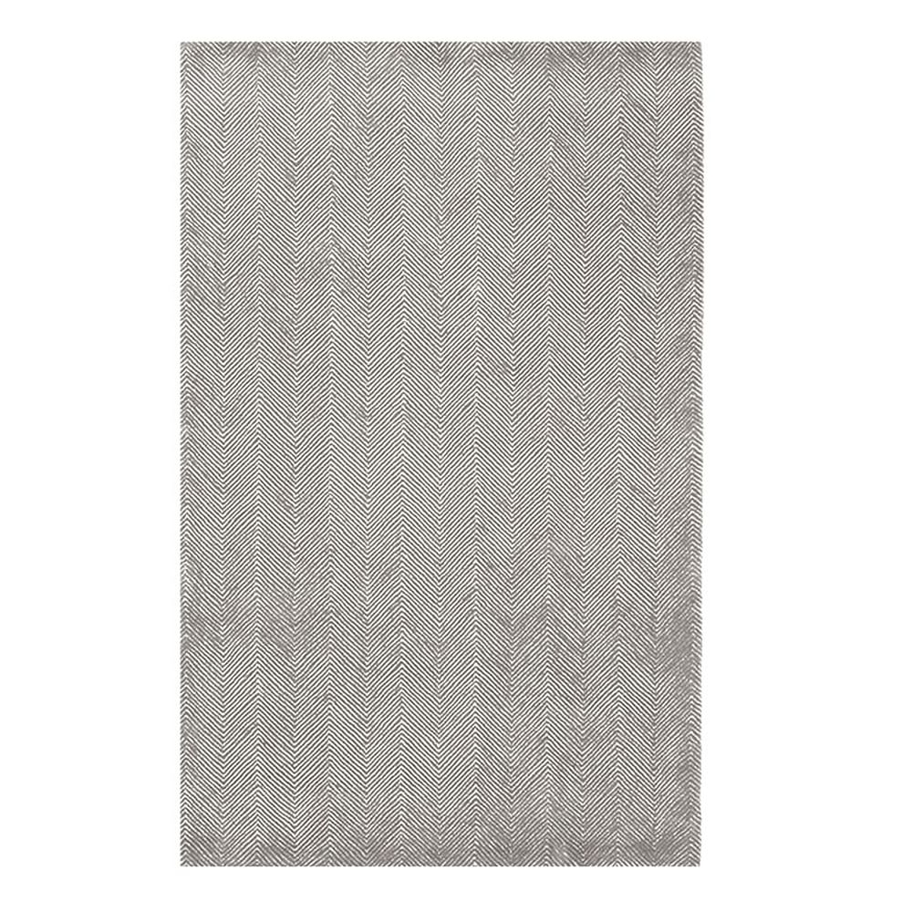 Herringbone Wool Rug, 5X8, Charcoal - Image 0